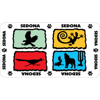 Sedona AZ 4 Animals Silhouettes Sticker