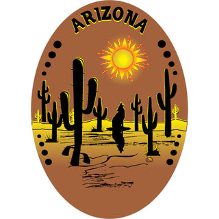 Arizona   Copper Desert Oval  coyote Sticker