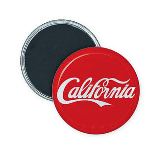 California Circle Script Red Circle Badge Magnet