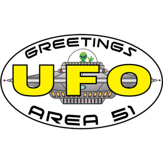 Area 51   UFO Greetings Sticker