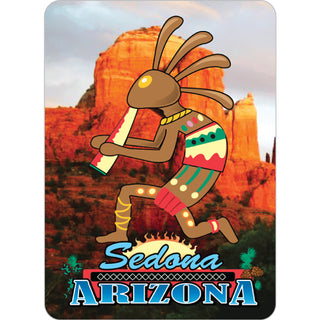 Sedona  Arizona Kokopelli Vert with Red Rocks In Background Sticker