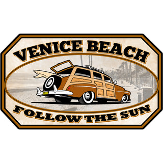 Venice Beach   Woody Follow The Sun Sticker