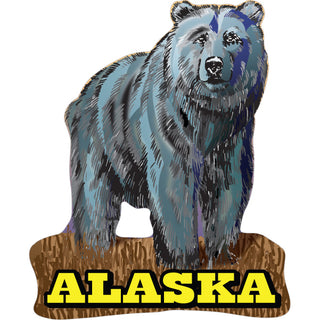Alaska Blue Bear Vertical Sticker