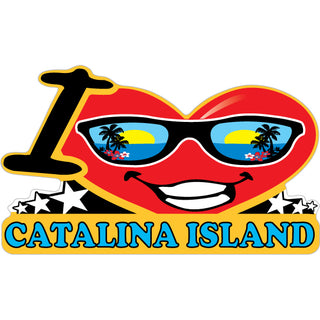 Catalina Island I Heart Happy Face Sticker