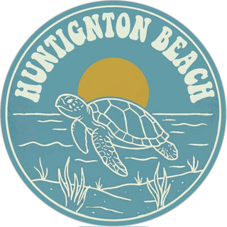 HUNTINGTON BEACH SEA TURTLE CIRCLE Sticker