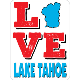 Lake Tahoe   Love State Shape Sticker
