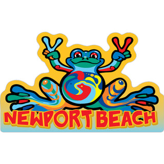 Newport Beach  CA   Peace Frog Sticker