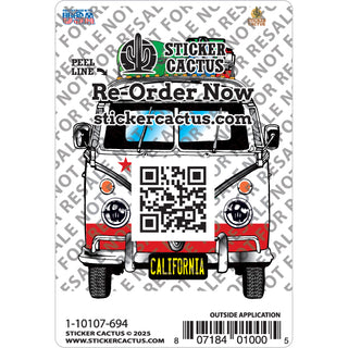 Huntington Beach Camping Van Sticker