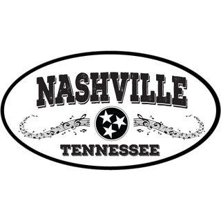 NASHVILLE MUSIC NOTES OVAL Sticker