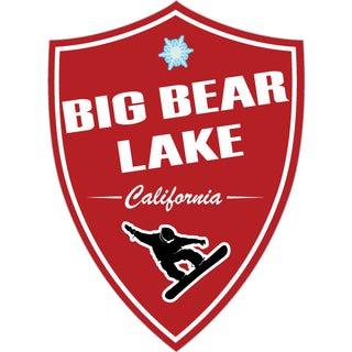 Big Bear Lake Red Shield Vert Snowboard Sticker