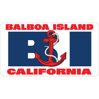 Balboa Island  CA   Fat Letters With Anchor Sticker