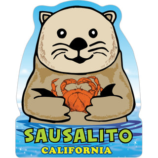 Sausalito  California   Sea Otter Cartoon Sticker