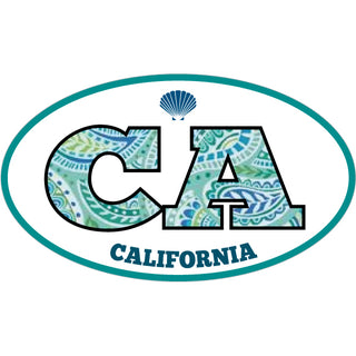 California Paisley Euro Oval Sticker