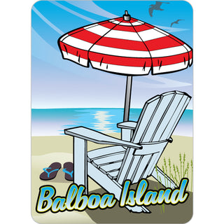 Balboa Island  CA Umbrella Beach Chair Sticker