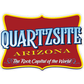 Quartzsite AZ Tilted Red Rectangle Sticker