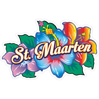 St. Maarten   Colorful Hibiscus Sticker