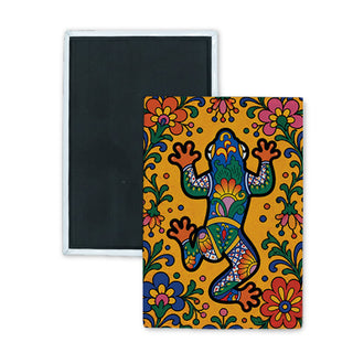 Crawling Colorful Frog   Crawling Coloful Frog Rectangle Badge Magnet