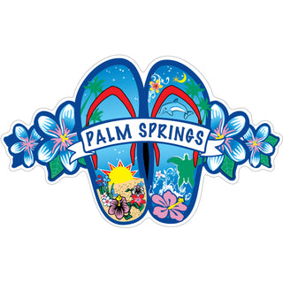 OK4 Palm Springs CA Blue Flower Sticker