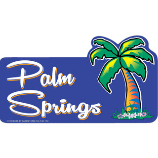 OK4 Palm Springs  CA Palm Tree Purple BG (00148) Sticker