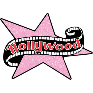 Hollywood   Pink Film Strip Star Sticker