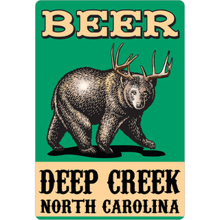 Deep Creek  NC   Bear Deer Beer Sticker