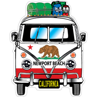 Newport Beach  California   Bus Ca Bear Flag Sticker