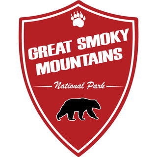 OK4 Great Smoky Mountains Red Vertical Shield Sticker