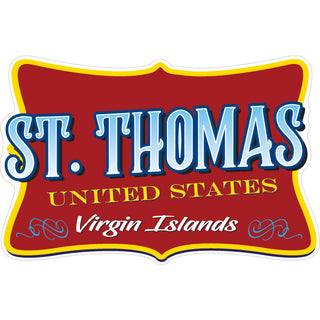 ST THOMAS RED TILTED RECTANGLE Sticker