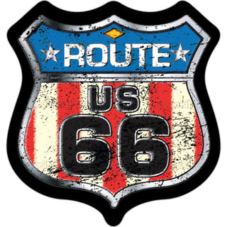533 300 Route 66 Flag Single Shield Sticker