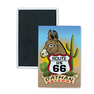 Oatman  Arizona   Donkey Head 66 Shield Rectangle Badge Magnet