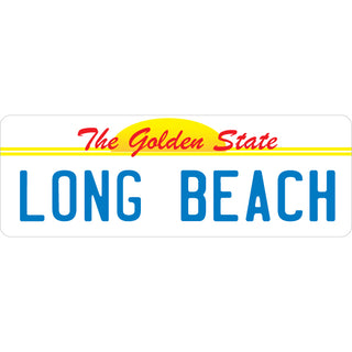 Long Beach   Golden State License Plate Sticker