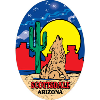 SCOTTSDALE AZ COYOTE OVAL VERT Sticker