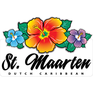 St. Maarten Triple Hibiscus Sticker
