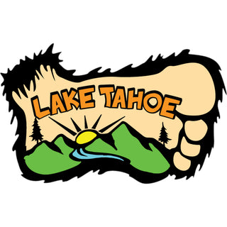Lake Tahoe Bigfoot Foot with Mountain Su mini Sticker