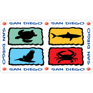 San Diego  CA   4 Animals Silhouette Sea Sticker