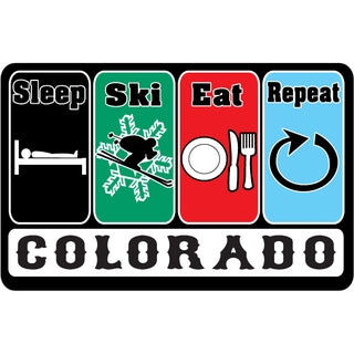 OK4 Colorado Eat Sleep Ski Repeat Sticker