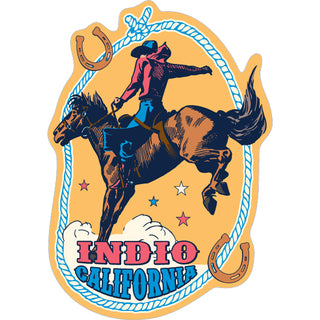 Indio  California   cowboy on bucking bronco Sticker