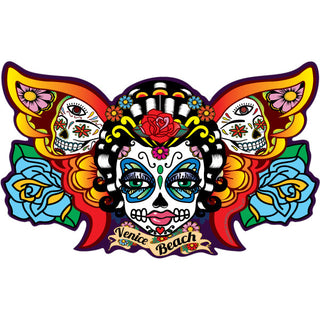 OK4  Venice Beach Day of the Dead Butterfly Skull Digital Single Sticker