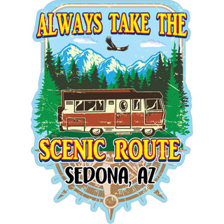 Sedona AZ ALWAYS TAKE THE SCENIC ROUTE RV Sticker