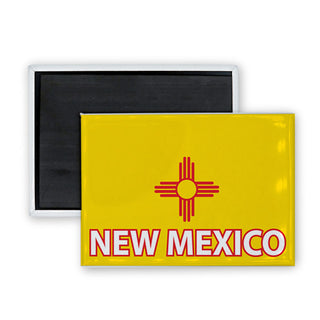New Mexico   New Mexico State Flag with New Mexico Rectangle Badge Magnet