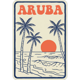 ARUBA PALM SUNSET POSTER Sticker
