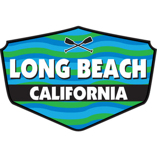 OK4 Long Beach  CA Blue and Green Wavy Sign Sticker