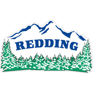 OK4 Redding Snowy Mountains w Pine Trees Sticker