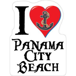 OK4 Panama City Beach I Heart with Anchor (28690) Sticker