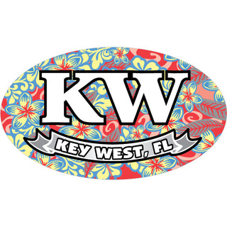 OK3 Key West Pink Floral Oval Sticker