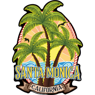 OK4 SANTA MONICA 3 PALMS ROPE BORDER Sticker