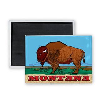 MONTANA BUFFALO Rectangle Badge Magnet