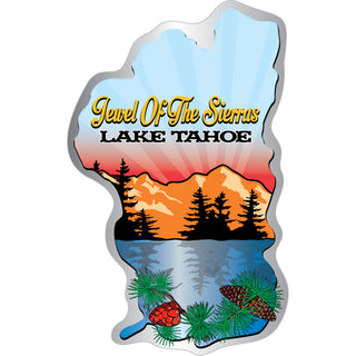 Lake Tahoe   Lake Shape Jewe Sticker