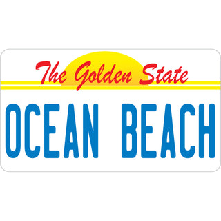 Ocean Beach   Golden State License Plate Sticker