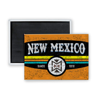 New Mexico Distressed 3 Stripes Sign (01037) Rectangle Badge Magnet
